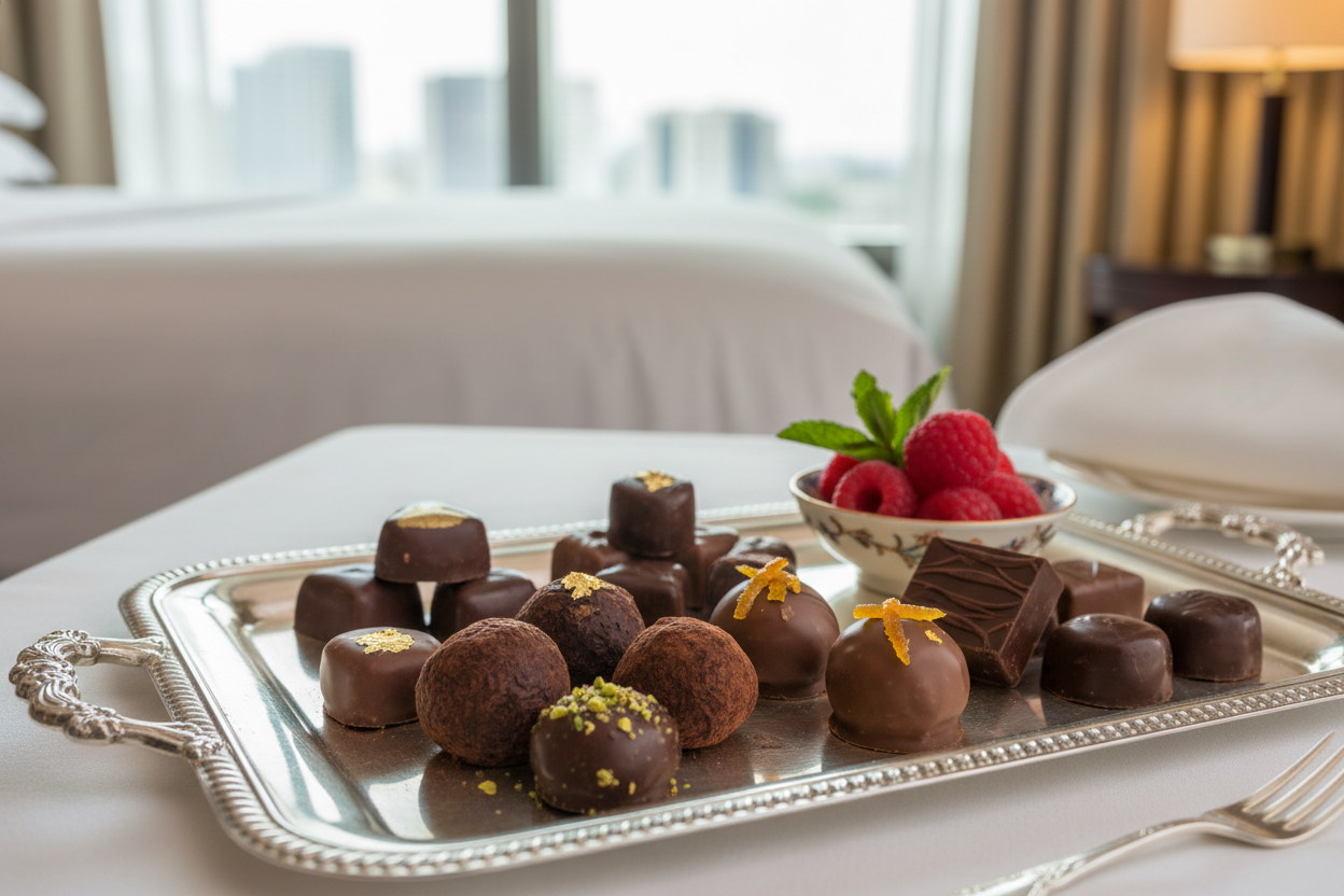 Artisanal Tog chocolates in your suite